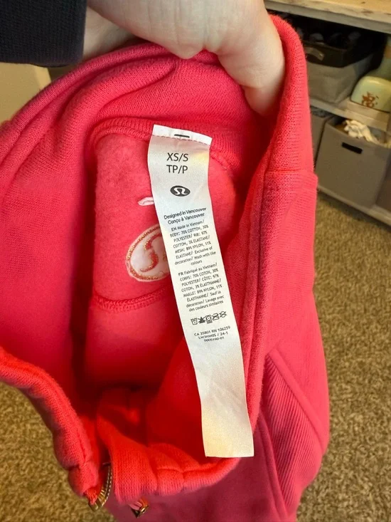 Hot Pink Lululemon Scuba with gold accents